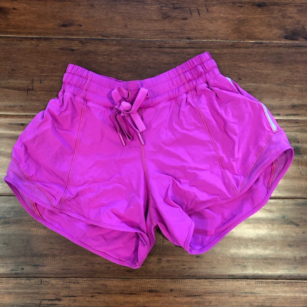 Pink Lululemon Hotty Hot Shorts Tall 4”